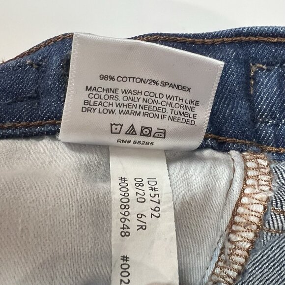 Express Super High Rise Mom Jeans Size 6 Side Tab Buckle Horsebit Dark Wash 5792 - Picture 9 of 11